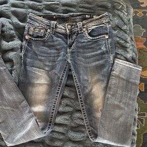 Miss Me Distressed Blue Skinny Jeans